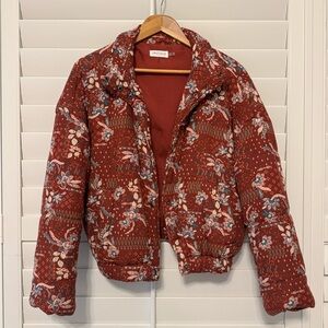 Vestique Red Floral Puffer Jacket